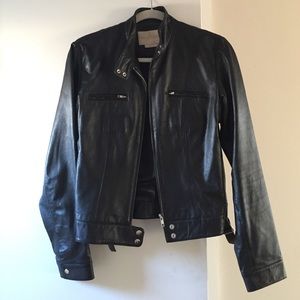Black leather jacket- Margaret Godfrey sz 8, soft Like New